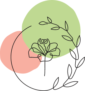 icone qui représente une fleur avec deux ronds rouges et verts